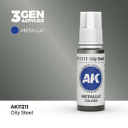 AK Interactive 3G Acrylic Oily Steel 17ml product image