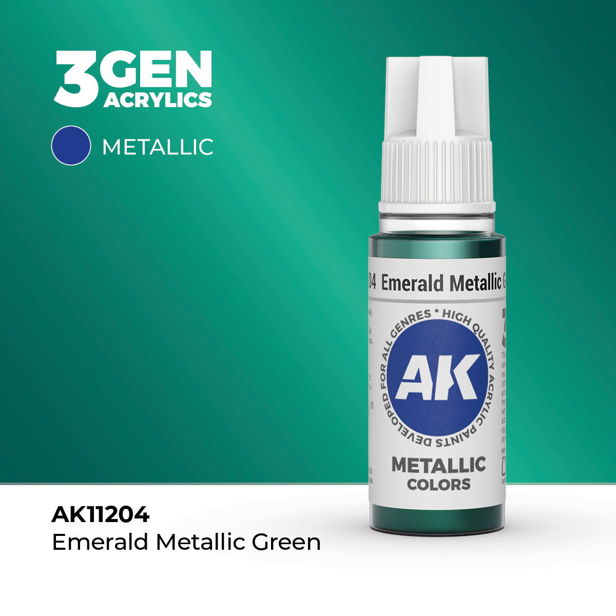 AK Interactive 3G Acrylic Emerald Metallic Green 17ml product image