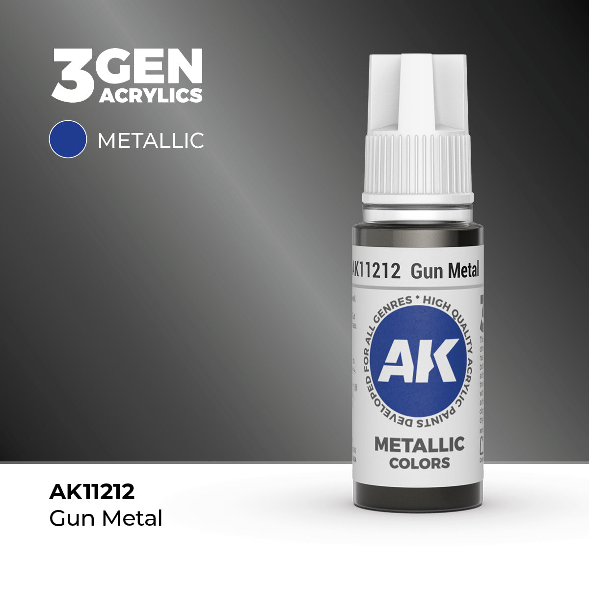 AK Interactive 3G Acrylic Gun Metal 17ml product image
