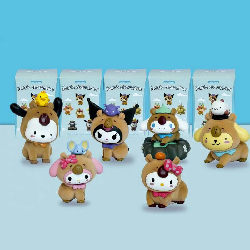 Sanrio Family Laid-back Capybara Assembly Model Blind Box