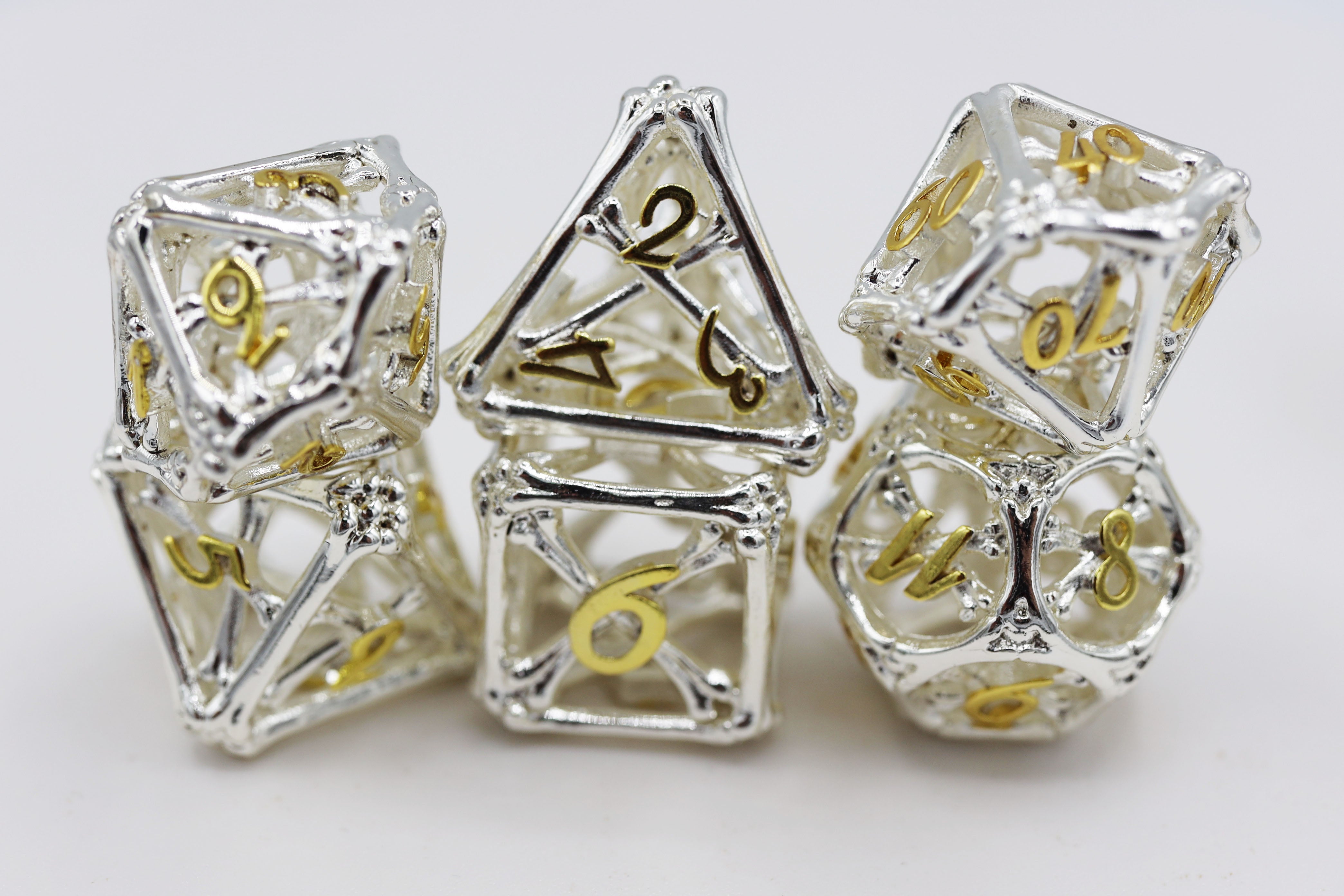 Holy Bones - Hollow Metal RPG Dice Set product image