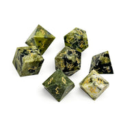 Green African Jade - 7 Piece RPG Set Gemstone Dice