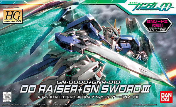 Bandai HG 00 #54 1/144 GN-0000+GNR-010 00 Raiser + GN Sword lll Gundam 00