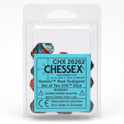 Clamshell: D10: Gemini Red and Teal w/Gold