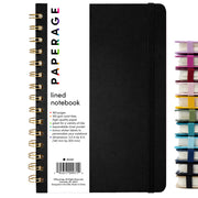 Spiral-Bound Hardcover Lined Notebook - Black front cover
