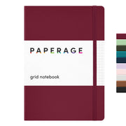 Casebound Grid Journal - 160 Pages - Burgundy front cover