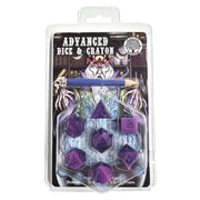 7-Set Advanced Dice & Crayon Set: Purple Swirl