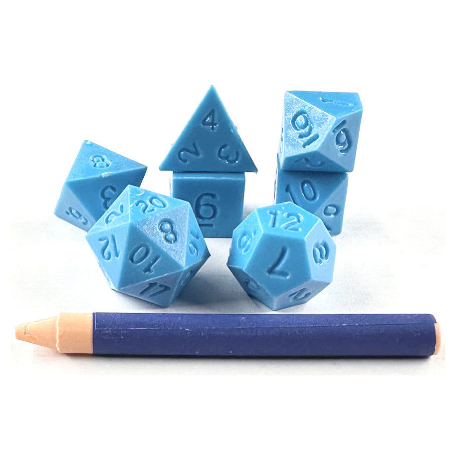 7-Set Advanced Dice & Crayon Set: Blue