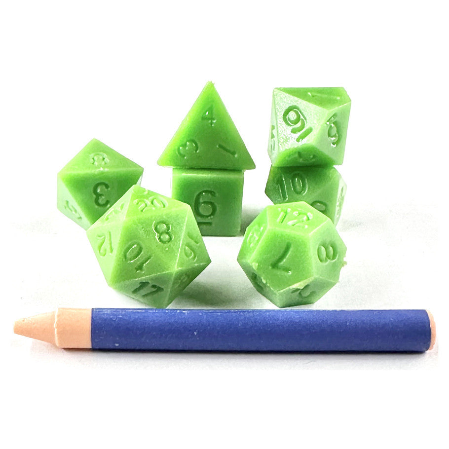 7-Set Advanced Dice & Crayon Set: Green