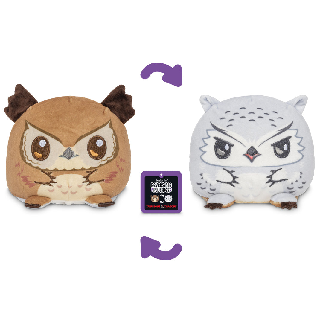 TeeTurtle Dungeons & Dragons 4" Reversible Plush - Owlbear / Snowy Owlbear