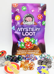 Epic Mystery Loot: Mini Metal RPG Set + Enamel Pin
